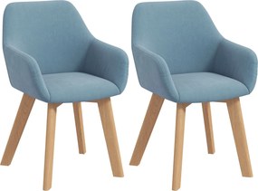 HOMCOM 2db Modern Étkezőszék - Konyhai Székek Bársonyos Kárpitozással, Háttámlával, Karfával és Gumifa Lábakkal - 120 kg Teherbírás - 54x57x80 cm Vilá