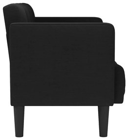 fekete szövet loveseat kanapé 111 cm