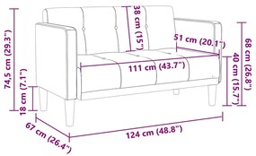 krém szövet loveseat kanapé 111 cm
