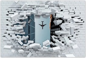 Poszterek 120x80 Repülőgép az épületek között