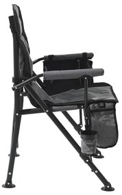 Leziter Premium fűthető karfás horgász szék pohártartóval szürke