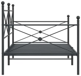 kanapéágy matrac nélkül fekete 107x203 cm acél