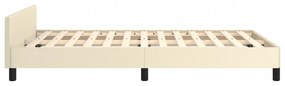 krémszínű ágykeret fejtámlával matrac nélkül 120x200 cm