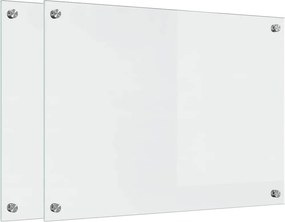 vidaXL Konyhai splashback 2 pcs Átlátszó 70 x 50 cm edzett üveg