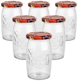 6 darabos befőttesüveg készlet fedővel Gyümölcs,335 ml