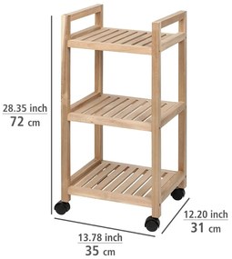 Natúr színű fürdőszobai polcos állvány 35x72 cm Acina – Wenko
