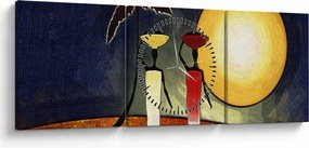 Egy ősi festmény képe (órával) (90x30 cm)