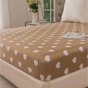 Mikroszálas lepedő CARAMHEART barna 90x200 cm