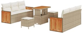 Kerti Kanapé Szett 9 pcs Beige és krém 90 x 55 x 71 cm