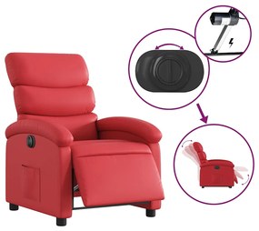 piros műbőr elektromos dönthető fotel