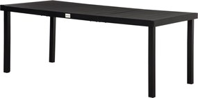 Outsunny Alumínium Kültéri Étkező Asztal 8 Fős, Rácsos Asztallapú Teraszra/Balkonra 190x90x74 cm Fekete | Aosom