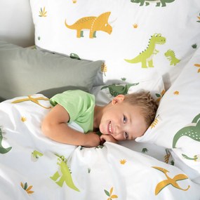 Goldea gyermek pamut ágyneműhuzat - dinoszauruszos kalandok 140 x 200 és 70 x 90 cm