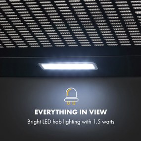 Klarstein Capannina, szekrény alá beépíthető páraelszívó, 60 cm, 166 m³/ó, LED, nemesacél, fekete