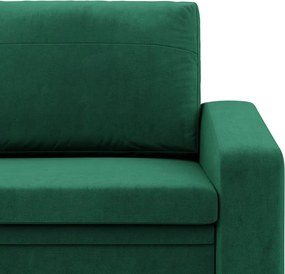 Vertico fekvőfotel, 80 cm széles, bársony, zöld