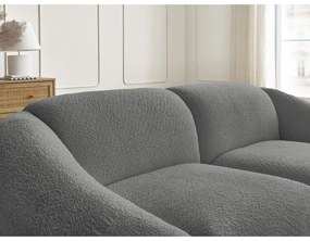 Szürke buklé kanapé 230 cm Tina – Bobochic Paris