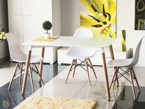 Étkezőasztal, fehér/bükk, NOLAN 120x80