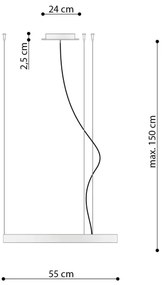 Thoro TH.217 - LED Csillár zsinóron RIO LED/30W/230V CRI95 4000K átm. 55 cm arany