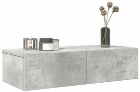 Falipolc fiókokkal betonszürke 60x26,5x15 cm műszaki fa
