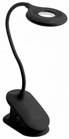 Lámpa Asztali RINGO, 4W, 200lm.DC5V, 1A, 3000K-6000K, 3-CCT, bat.1200 mAh, Ra>80, fényerő-szabályozás, fekete