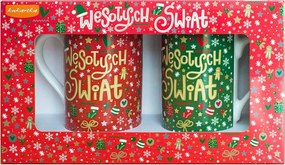 2 Db-os Bögre Szett Elegáns Karácsonyi Szett Boldog Karácsonyt Q 975