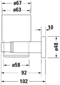 Duravit 99191000 - D-CODE falra szerelhető fogkefetartó, baloldali, fényes króm