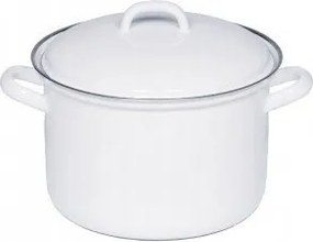 Magas Zománcozott Fazék Riess Classic 2.5 l 18 cm fedővel Fehér