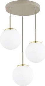 Brilagi - Kábeles csillár MILO ECRU 3xE27/60W/230V bézs/arany