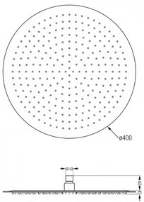 Mexen rozsdamentes acél zuhanyfej 40 cm, fekete, 79240-70