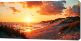 Vászonkép 100x50cm Hálószoba Nappali Panoráma Esti Strand 2