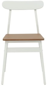 Étkezőszék 2 pcs Fehér és Természetes Tömör fa