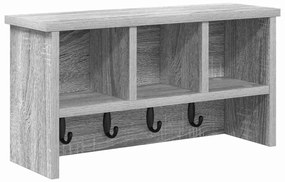 Fali Kabáthorog polcokkal Szürke sonoma 50 x 16 x 26 cm Faanyag