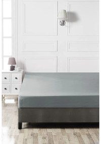 Sötétszürke gumis pamut lepedő 160x200 cm - Mijolnir