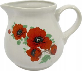 0,3 l-es kerámia kancsó pipacs motívummal díszítve