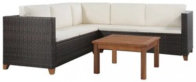 4 részes barna polyrattan kerti ülőgarnitúra párnával