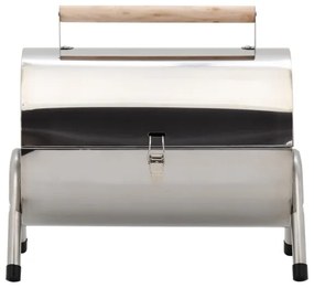 Hordozható faszén grill fényes króm