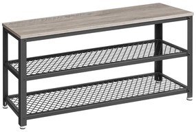 E1078 GREY cipősszekrény, szürke, 2 polcos