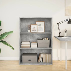 betonszürke szerelt fa könyvespolc 80 x 30 x 114 cm