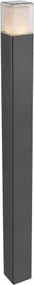 Globo 34577 Kültéri alumínium fekete állólámpa, üveg opál , IP44, LxBxH:85x85x1100, inkl. 1xLED 12,2W 230V, 600lm, 3000K