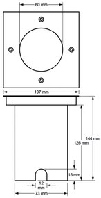 Kültéri 1xGU10/35W/230V IP44 matt króm lámpatest