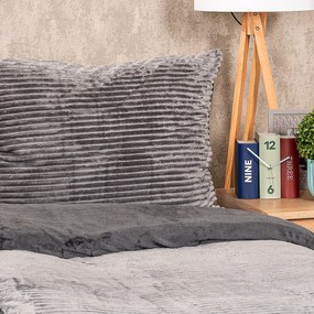 4Home mikroflanel Stripe ágyneműhuzat szürke, 140 x 200 cm, 70 x 90 cm