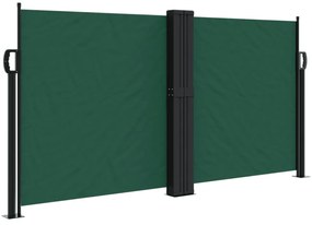 sötétzöld behúzható oldalsó napellenző 120 x 600 cm