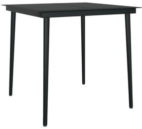 vidaXL 3 részes fekete PVC rattan kerti étkezőgarnitúra