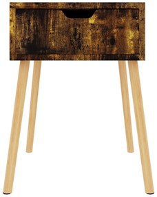 2 db füstös tölgy színű szerelt fa éjjeliszekrény 40x40x56 cm
