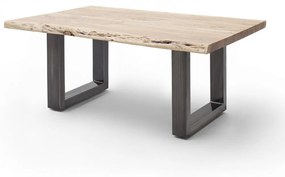 CARTAGENA dohányzó asztal akácfa 110x70cm - U alakú antikolt lábbal - Natúr