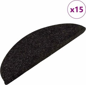 vidaXL 15 db antracitszürke lépcsőszőnyeg 56x17x3 cm