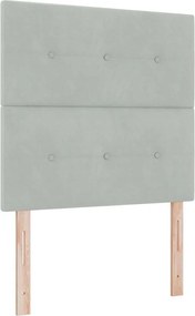 vidaXL Fejtámla Világosszürke 90 cm Bársony