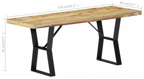 tömör újrahasznosított fa pad 110 cm
