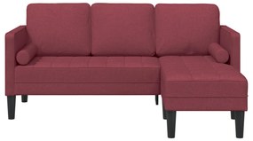 3-Fős L-alakú kanapé Bordó 160 cm Szövet