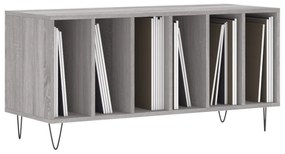 szürke sonoma színű szerelt fa hanglemezszekrény 100x38x48 cm