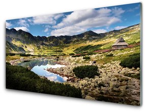 Üvegkép Mountain Lake Landscape 100x50 cm